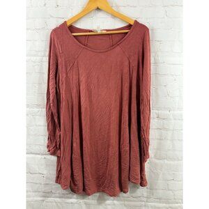 Neutral Natural Tunic Top Womens Size Medium Reddish Brown Terracotta Casual